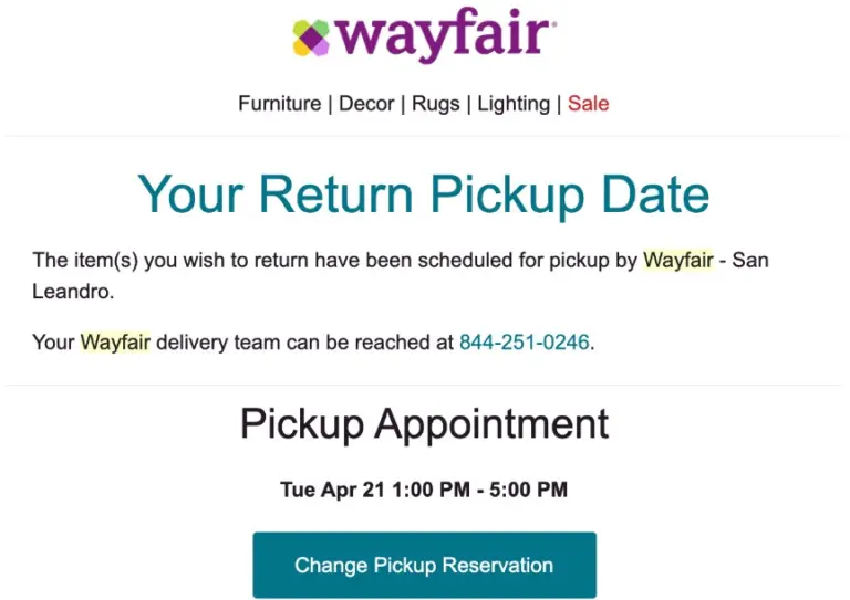 Wayfair Return Policy